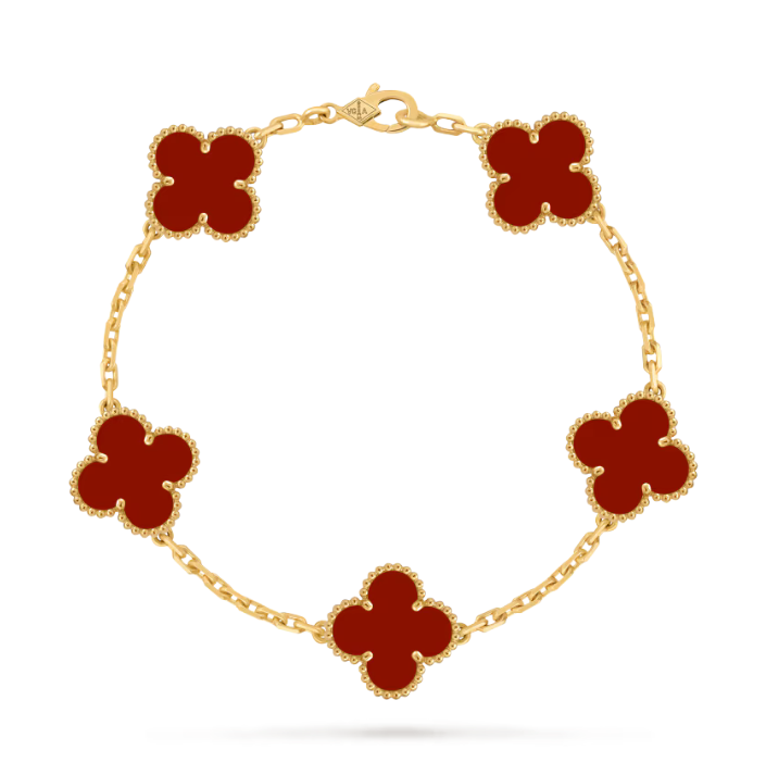 pulso estilo Vancleef plata 925. bañado en oro de 18k